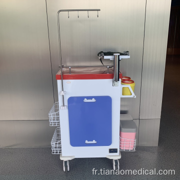 Chariot en acier de secours d&#39;étagère de défibrillateur de tiroir d&#39;hôpital